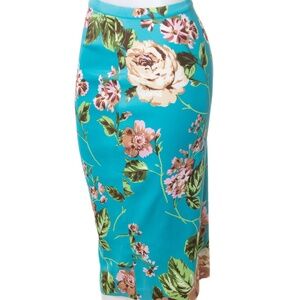 Dolce & Gabanna Vintage Floral Midi Pencil Skirt